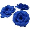 Anevous fiore artificiali, teste di fiori, rose finte, decorazione per matrimoni, feste e festa della mamma, blu scuro