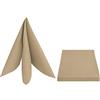 DecoHomeTextil Heimtextilmanufaktur Set di 4 tovaglioli effetto lino, rettangolari, 50 x 50 cm, beige, sabbia, lavabili, impermeabili, antimacchia, facili da pulire, con orlo
