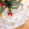 Lanpn Albero di Natale Gonna Copertura di Base Peluche Pannello Esterno Piccolo Fiocco di neve Copertura della Base per Albero di Natale Decorazione Natalizia (Oro, 75cm)