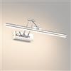 Klighten Led Lampada Da Specchio Bagno 50cm,Lampada Da Parete Rotante Ip44,16W 1200LM Luce Specchio Bagno Led,Applique Moderno In Alluminio,Bianco naturale 4000K,Cromo