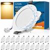 COTLEDL Faretti LED da Incasso, Set da 20, Luce Calda 3000 K, 5 W 450 lm | Foro Ø68-80 mm, Ultrasottili 25 mm, IP44, Non Dimmerabili, Faretti da Soffitto in Cartongesso per Bagno, Cucina e Soggiorno
