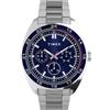 Timex TW2Y22700 Trend, Orologio da uomo da 45 mm, con cinturino a bracciale in acciaio inox argentato, quadrante blu e cassa argentata