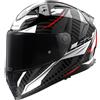 LS2 Casco moto integrale LS2 FF811 Vector II Carbon Savage bianco-rosso-grigio, XS
