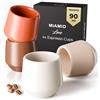 MIAMIO - Set di Tazzine da Espresso 4 Pezzi (90 ml) / Tazzina da Espresso, Tazzine da Espresso in Ceramica, Tazza Senza Manico, Tazze da Tè Giapponesi - Collezione Luxe (Beige Pastel)