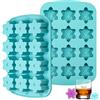 Kamehame Stampo in silicone per cubetti di ghiaccio, forma a fiocco di neve, 2 pezzi