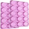 Newk Stampo ovale in silicone, 2 confezioni da 15 stampi in silicone antiaderente per cake pop, sapone, cioccolato, biscotti, bombe da bagno, cheesecake
