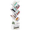 Coleshome Libreria ad Albero, Scaffale a 6 Ripiani con Divisori, Scaffale Legno Adatto per Soggiorni e Camere da Letto, Bianco
