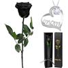 Yamonic Rosa Stabilizzata Regalo Mamma, Vera Rosa Eterna con Collana Mom,Regalo Compleanno Mamma, Rosa Eterna Stabilizzata con Steli,Regali Donna Natale San Valentino