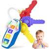 WixbFyn Giocattoli per la dentizione con le chiavi dell'auto,anelli educativi per la dentizione,massaggiagengive con luci e musica,giocattoli sensoriali che promuovono lo sviluppo motorio del bambino 3+ anni