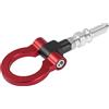 Unifizz - Gancio di traino universale in lega di alluminio, anteriore e posteriore, per auto da corsa, con anello per rimorchio, rosso