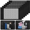 AOOWU 6 Pezzi Rete Portaoggetti Tasca Oganizer, 40 x 25 CM Universale Storage Mesh Net, Auto Selbstklebend Tasca Telo Protettivo Mesh Net per Universale per SUV, Truck di Auto, Facile installazione