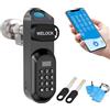 WE.LOCK WELOCK U81 Smart Lock,Serratura Smart Impronta Digitale con Password,Carta RFID,APP e WiFi,Serratura Elettronica Impermeabile IP65,serratura porta blindata Facile Installazione per porte da 50-90mm