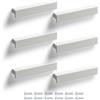 Poliplast - Set da 6 Maniglie, Design lineare moderno, per Cucina, Armadio e Cassetti, Verniciato a mano, Colore Bianco, Art. 340A