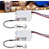 WIYETY Mini Rilevatore di Movimento: 2 Pezzi Mini Infrarossi Rilevatore di Movimento per Installazione Interna 220 V, Raggio di Rilevamento 6 m Mini Sensore di Movimento con Sensore Crepuscolare