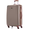 HAUPTSTADTKOFFER - Wannsee - Valigia da viaggio rigida e legera, grande 77 cm, Trolley ABS, TSA, 94 litri, Champagne