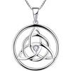 YL Collana Celtica Argento 925 con Aprile Pietra Portafortuna Zirconia Cubica Bianco Ciondolo con Nodo Celtico per Donna, Lunghezza Catena 45+3 CM