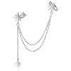 SLUYNZ 925 Argento Moda Stella Polsino Orecchino Catena per le Donne Ragazze Adolescenti Stella Leccapiedi Orecchini Avvolgere (One Earring(Left)-A-Silver)