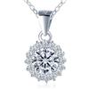 MICMIF Moissanite Diamante Rotondo Collana da Donna 1 Carato, Ciondolo Halo Catena 41+3,5cm Anniversario Gioielli Collana Punto Luce in Argento 925 Per Fidanzata Moglie Mamma