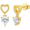 LOVANS Dorati Piccoli Cuore Orecchini Donna con Zircone, Anallergici Argento 925 Perno, Gioielli Regalo per Donna/Mogli/sorelle, con Scatola Portagioie