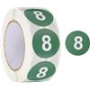 PATIKIL Adesivi Rotondi Numero 8, Etichette Numerate Autoadesive Codificate A Colori Da 2,5 cm 500 Etichette/Rotolo Per Organizzazione Domestica Gestione, Verde Scuro Con Testo Bianco