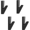 HXHWKEN 4 Pezzi Appendiabiti Da Parete Nero Gancio Appendiabiti con Tubo Espansione Attaccapanni da Parete Per Armadi, Camere da Letto, Cucine, Bagni