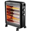 Melchioni Family MAGMA, Stufa Elettrica al Quarzo Portatile con Ruote e Maniglia, Stufa Elettrica da Esterno con Potenza Regolabile 1100W/2200W, Protezione contro il surriscaldamento