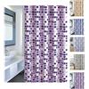 MSV Tenda da Doccia in Poliestere MOSAIKO 180x200 cm, qualità Premium, Viola, Anelli Inclusi