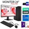 PC COMPUTER Ricondizionato COMPLETO HP 800 G3 Core i7 Ram 16GB SSD 512GB Windows 10 Pro + Office 2021 + MONITOR 24 FULLHD