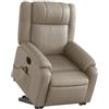 vidaXL Poltrona Alzapersona Massaggio Elettrica Cappuccino Similpelle