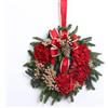 Fiori di Lena Natale Fiori Di Lena Ghirlanda Tonda con Ortensie Rosse in Velluto D60