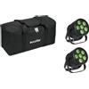 Eurolite Set 2x LED silenzioso par 6 QCl Floor SW Soft-Bag (2000964)