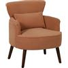 HOMCOM Poltrona Moderna, Imbottita con Cuscino Lombare, Gambe in Gomma, Arancione | Aosom Italy
