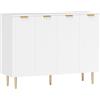 HOMCOM Credenza da cucina con armadi a 2 ante e ripiano regolabile 120 x 40 x 90 cm, Bianco | Aosom Italy