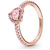PANDORA Timeless Anello Heart placcato in oro rosa 14 k con cristallo rosa orchidea e zirconi cubici rosa fairy tale, 60