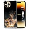 Cokitec Custodia rinforzata per iPhone 15 (6.1) Manga One Piece Ace Nero