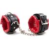 LateToBed BDSM Line High Padded Hand Cuffs Black-Red
