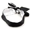 LateToBed BDSM Line Satin Blindfold Black-White