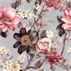VEELIKE Carta da Parati Adesiva Muro Floreale Grigio Rosa Vintage 44.5 cm × 300 cm Carta da Parati Fiori Grigio Rossa Fotomurali da Parete Camera da Letto Bagno Pellicola Adesiva per Mobili Fantasia