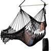 Chihee Sedie Sospese Sedia amaca super grande Sedia a corda in cotone morbido,Forte barra di diffusione in metallo pieghevole Ampio sedile pizzo Stretch Swing sedia Decorazione a tema interni