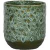 Ivyline Vaso per piante smaltato contemporaneo, 13 cm di diametro, con design ruvido effetto craquelé, vaso da fiori per interni, per cactus, piante grasse e piccole piante da appartamento, color