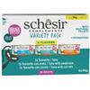 Schesir cat complements variety pack tonnetto, tonnetto con orata, tonnetto con carote in brodo 6x70gr