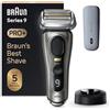 Braun Series 9 PRO +, Rasoio Elettrico Barba, Rifinitore di Precisione, con PowerCase, Batteria Litio Ion, 100% Impermeabile, Braun Serie 9 Pro +, Idea Regalo, 9525s Grafite