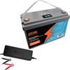 Lexton Batteria al Litio-Ferro-Fosfato Sistema BMS 12.8V 100Ah + Caricabatterie
