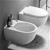 GEBERIT COPPIA SANITARI VASO BIDET E COPRIVASO RALLENTATO GEBERIT SELNOVA PREMIUM SOSPESI RIMFREE