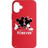 Disney - Sagome di Topolino e Minnie per sempre, colore: Rosso Custodia per iPhone 16 Plus