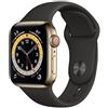 Apple Watch Series 6 Acciaio inossidabile 44 mm (2020) | oro | Cinturino Sport nero