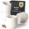 MIAMIO - Set di Tazzine da Espresso 4 Pezzi (90 ml) / Tazzina da Espresso, Tazzine da Espresso in Ceramica, Tazza Senza Manico, Tazze da Tè Giapponesi - Collezione Luxe (White)