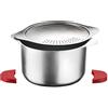 PINTINOX Prima Collection, Pentola Cuocipasta in Acciaio Inox Nichel Free, con Presine in Silicone Colore Rosso, Adatta all'Induzione