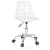 HJH Office 742002 sedia girevole per bambini FANCY I sedia girevole bianca in pelle artificiale che cresce con te in un design vivace
