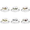 Portmeirion Botanic Garden - Set di 6 tazzine da caffè con piattino